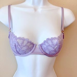 Savage X Fenty unlined lace lavender bra with rose gold details  32B